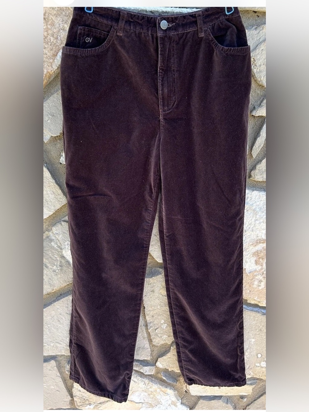 Gloria Vanderbilt Velvet Jeans Size 6 Brown Straight Leg 5 Pocket Excellent - Picture 1 of 8